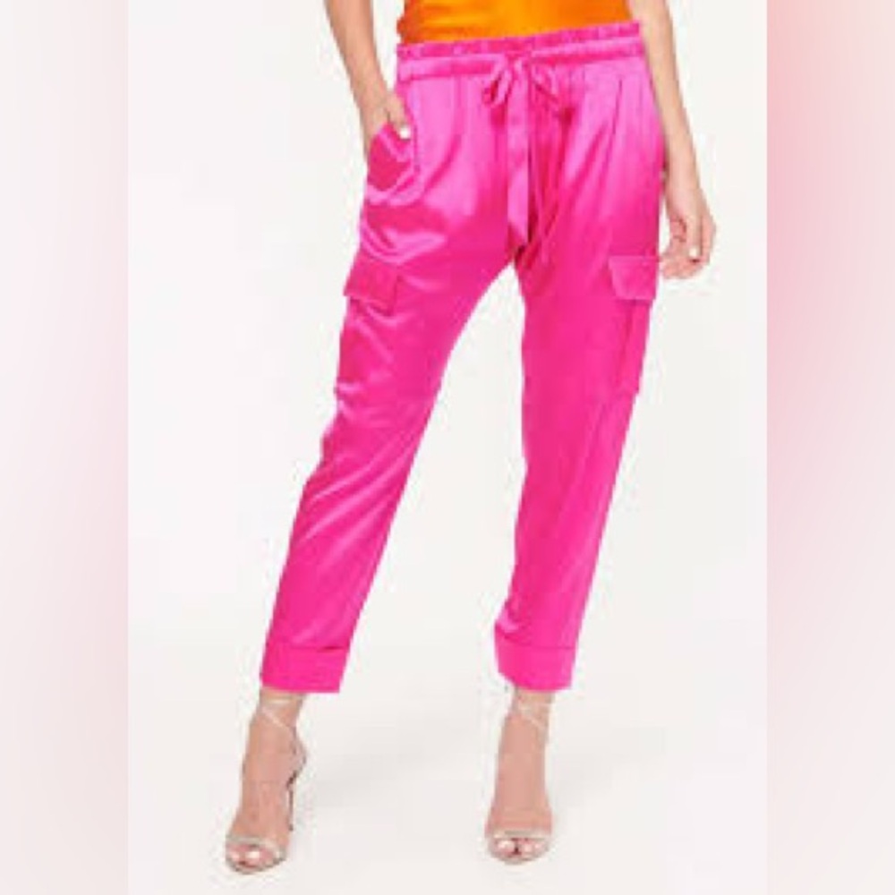 Cami NYC Pink Track Pants Silk Joggers